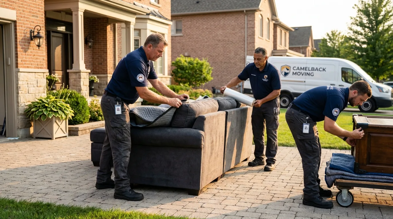 Large estate moving crew wrapping furniture in Newcastle, WY